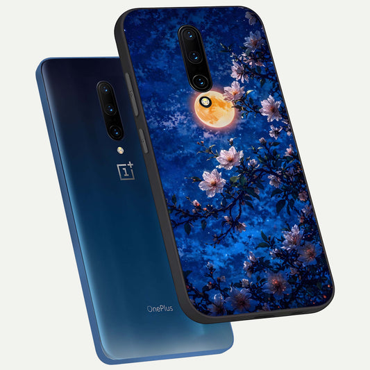  Moonlit Blossoms Night phone case For OnePlus 7 Pro showing premium glass back cover with detailed artwork