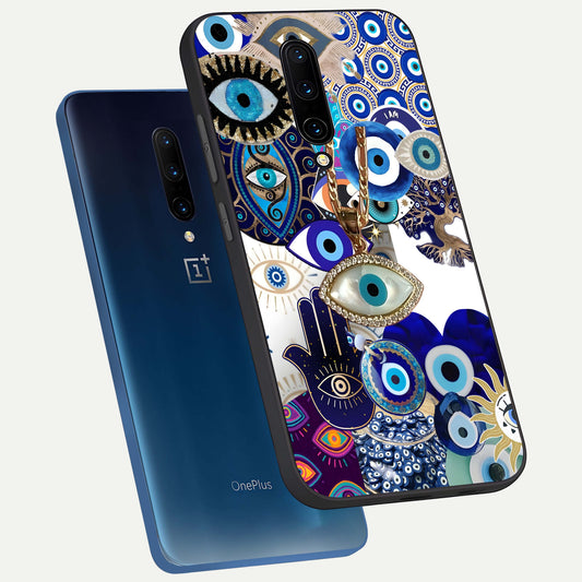  Mystic Charm Eye phone case For OnePlus 7 Pro showing premium glass back cover with detailed artwork