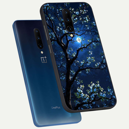  Mystic Floral Night phone case For OnePlus 7 Pro showing premium glass back cover with detailed artwork