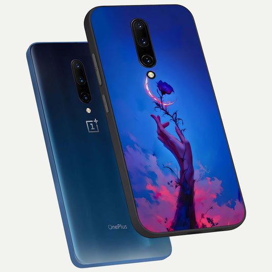  Mystic Hand phone case For OnePlus 7 Pro showing premium glass back cover with detailed artwork