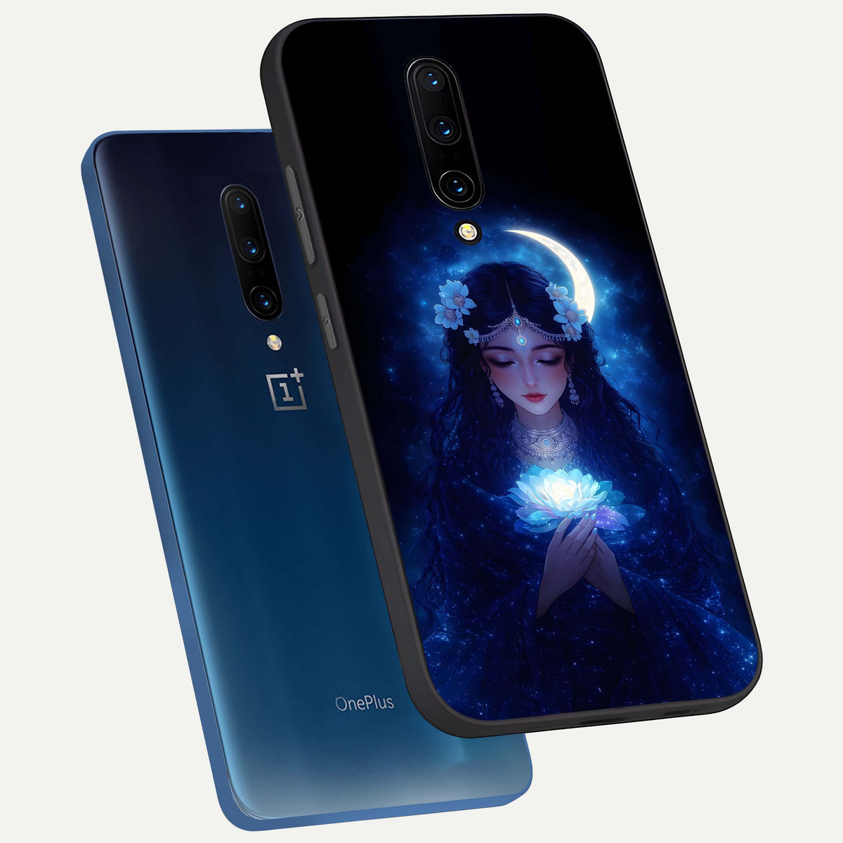  Mystic Moon Queen phone case For OnePlus 7 Pro showing premium glass back cover with detailed artwork