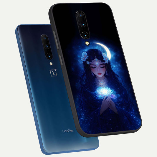  Mystic Moon Queen phone case For OnePlus 7 Pro showing premium glass back cover with detailed artwork