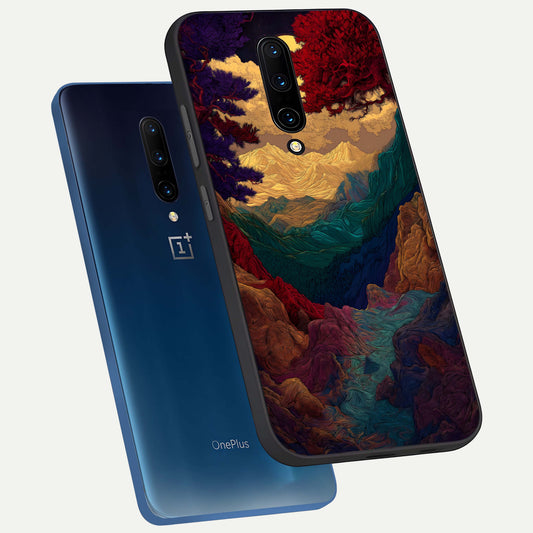  Mystic Valley Light phone case For OnePlus 7 Pro showing premium glass back cover with detailed artwork