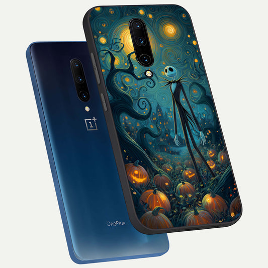 Pumpkin Moonlight Tale phone case For OnePlus 7 Pro showing premium glass back cover with detailed artwork