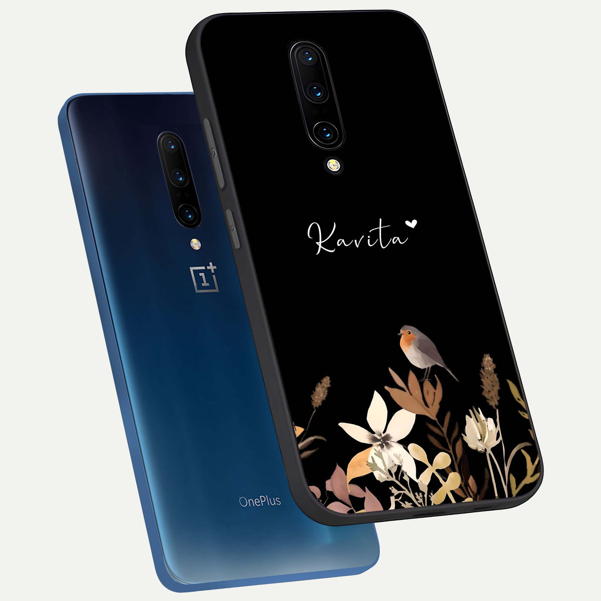  Quiet Garden Tune Custom Name phone case For OnePlus 7 Pro showing premium glass back cover with detailed artwork
