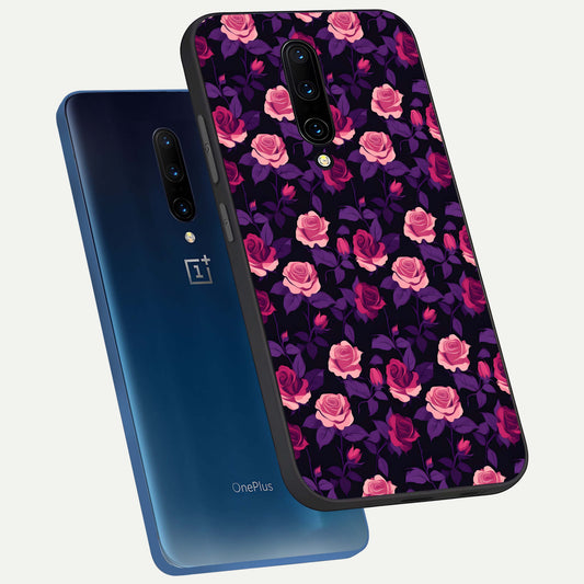  Rose Garden Twilight phone case For OnePlus 7 Pro showing premium glass back cover with detailed artwork
