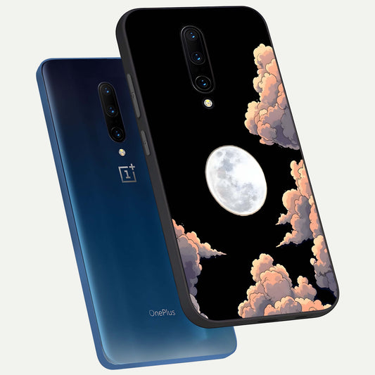  Shade Cloud Moon phone case For OnePlus 7 Pro showing premium glass back cover with detailed artwork