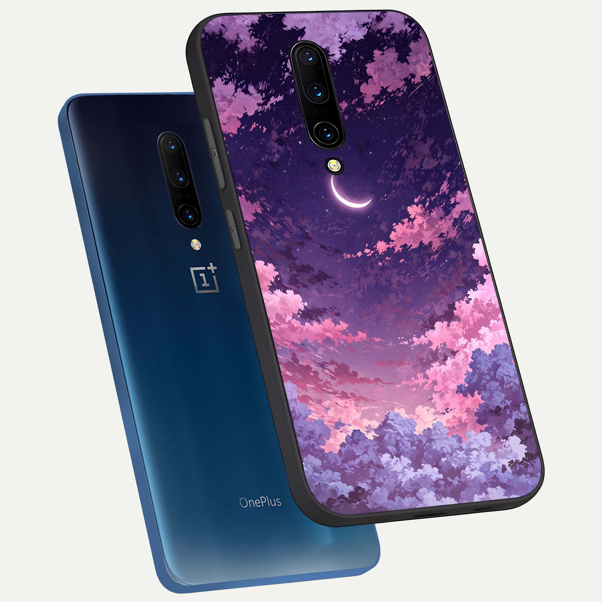  Sky Drift Clouds phone case For OnePlus 7 Pro showing premium glass back cover with detailed artwork