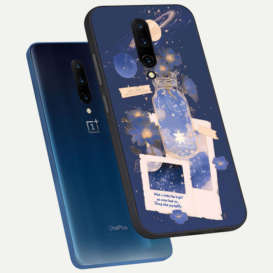  Starlit Cosmic Jar phone case For OnePlus 7 Pro showing premium glass back cover with detailed artwork