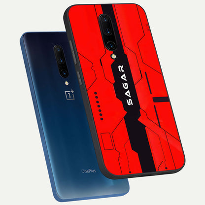  Voltage Rise CYBERPUNK Custom Name phone case For OnePlus 7 Pro showing premium custom name glass back cover