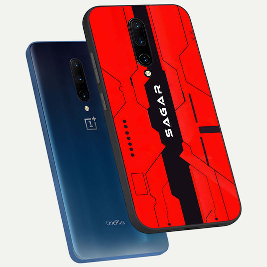  Voltage Rise CYBERPUNK Custom Name phone case For OnePlus 7 Pro showing premium custom name glass back cover