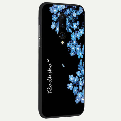  Blue Petal Dream Custom Name back cover For OnePlus 7 Pro slim fit glass case with vibrant aesthetic design