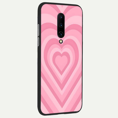  Blush Heart Waves back cover For OnePlus 7 Pro slim fit glass case with vibrant aesthetic design