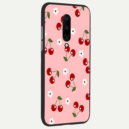  Cherry Love Mood back cover For OnePlus 7 Pro slim fit glass case with vibrant aesthetic design