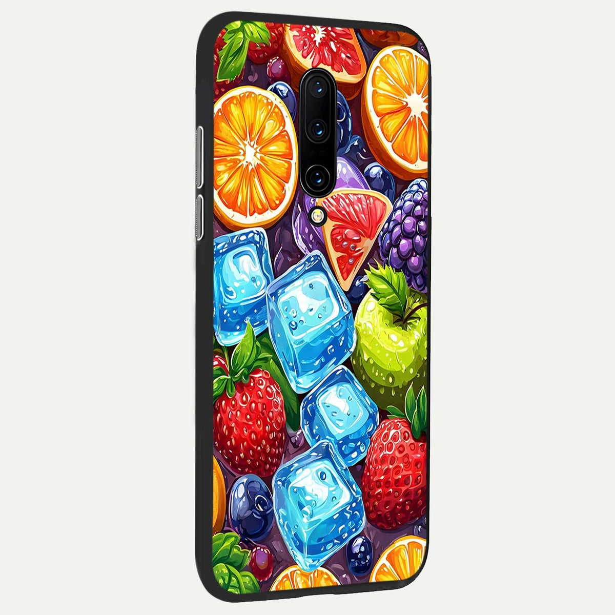 Colorful Fruits with Ice back cover For OnePlus 7 Pro slim fit glass case with vibrant aesthetic design