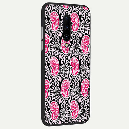  Crimson Paisley Charm back cover For OnePlus 7 Pro slim fit glass case with vibrant aesthetic design