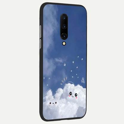  Cute Blossom Cloud back cover For OnePlus 7 Pro slim fit glass case with vibrant aesthetic design