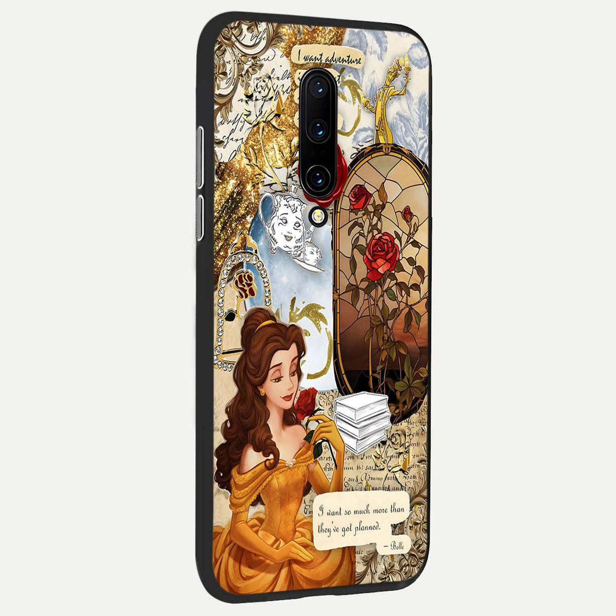  Golden Dream Belle back cover For OnePlus 7 Pro slim fit glass case with vibrant aesthetic design