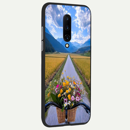  Golden Field Journey back cover For OnePlus 7 Pro slim fit glass case with vibrant aesthetic design