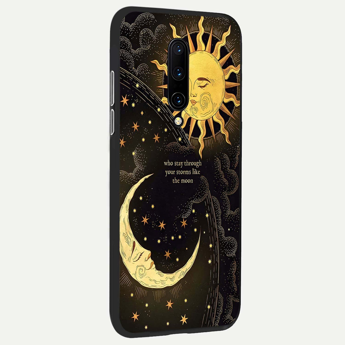  Golden Lunar Love back cover For OnePlus 7 Pro slim fit glass case with vibrant aesthetic design