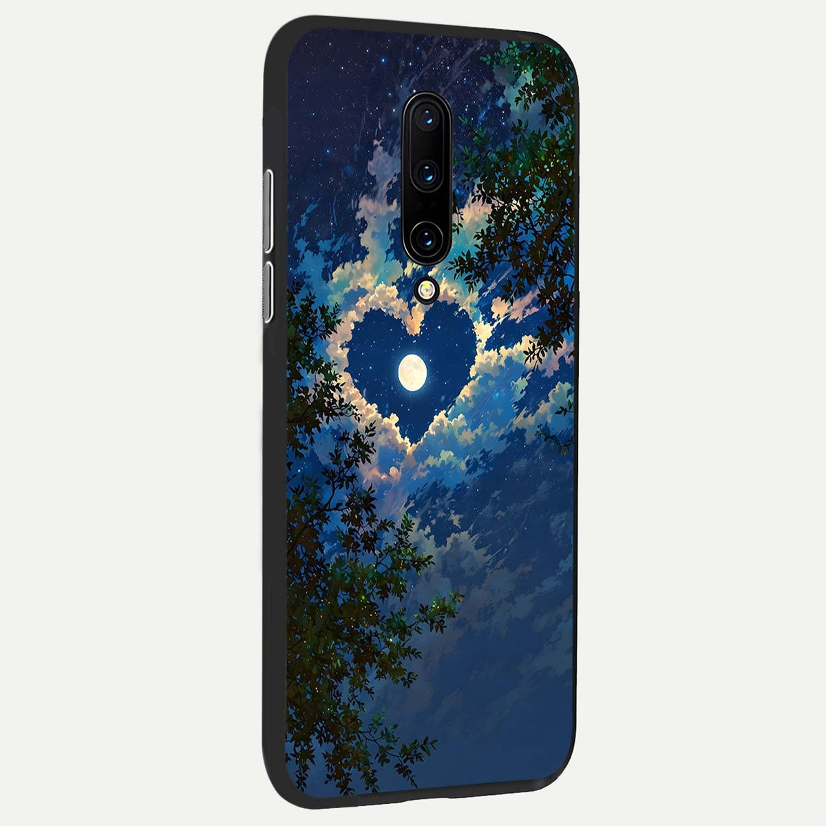  Heart With Moon Sky back cover For OnePlus 7 Pro slim fit glass case with vibrant aesthetic design