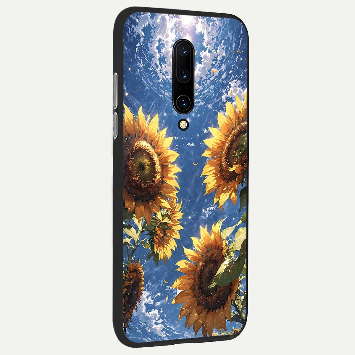  Heavenly Sunflower Rise back cover For OnePlus 7 Pro slim fit glass case with vibrant aesthetic design