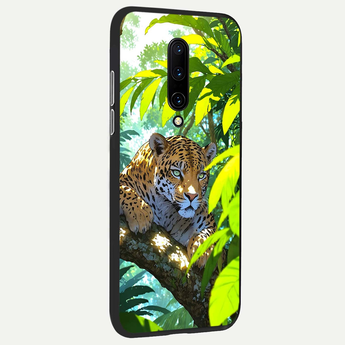  Leopard in Jungle back cover For OnePlus 7 Pro slim fit glass case with vibrant aesthetic design