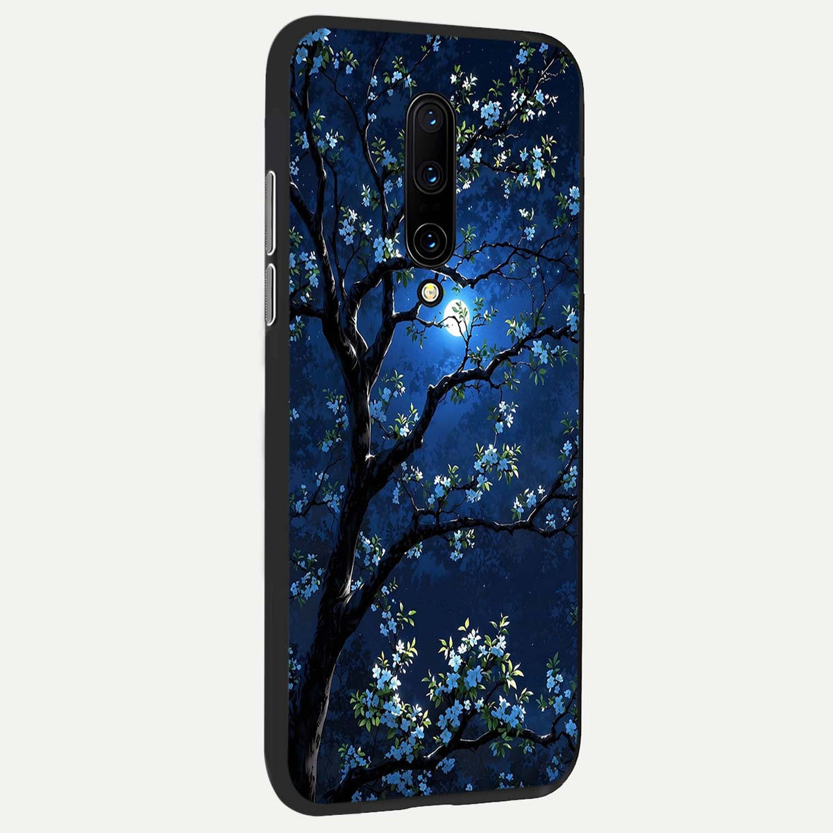  Mystic Floral Night back cover For OnePlus 7 Pro slim fit glass case with vibrant aesthetic design