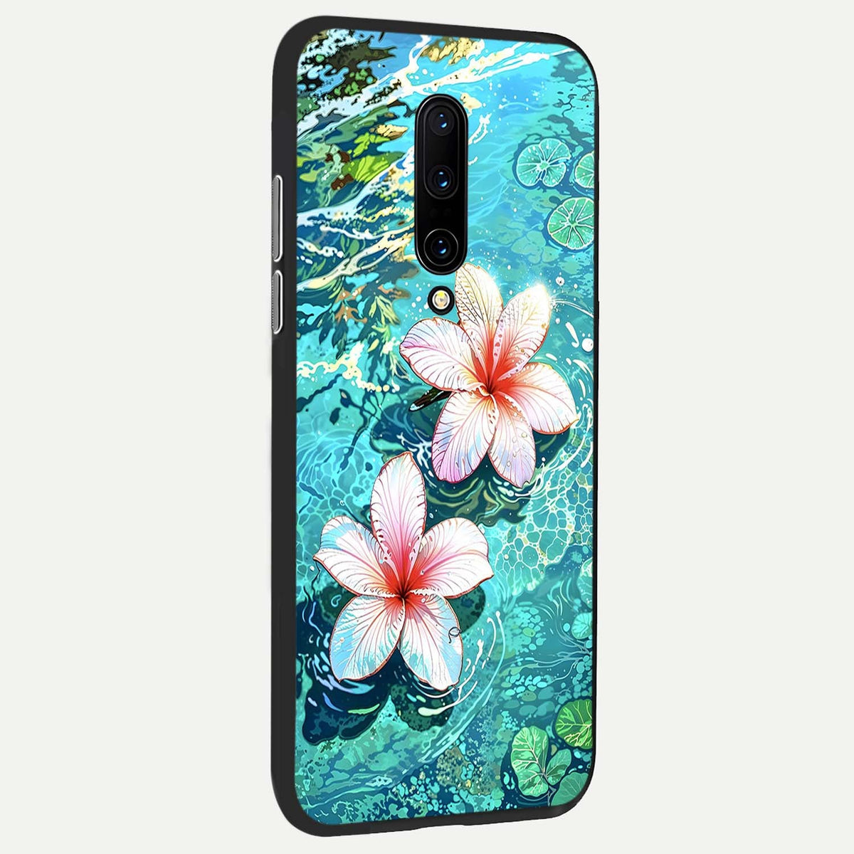  Pink Flowers in Water back cover For OnePlus 7 Pro slim fit glass case with vibrant aesthetic design