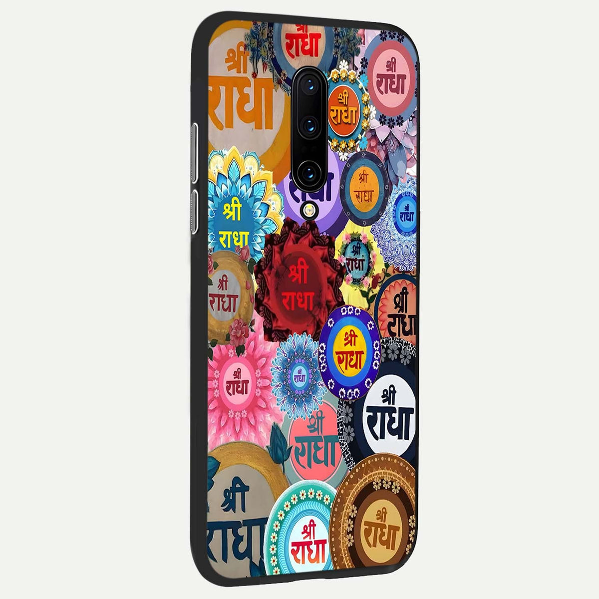  Radha Divine Bloom back cover For OnePlus 7 Pro slim fit glass case with vibrant aesthetic design