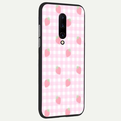  Strawberry Picnic Love back cover For OnePlus 7 Pro slim fit glass case with vibrant aesthetic design