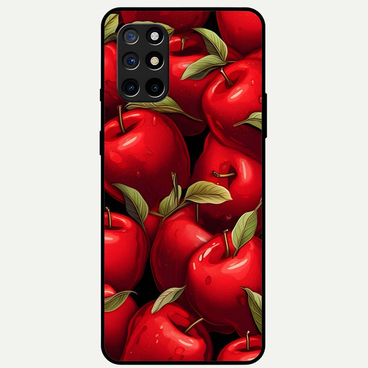  Apple Pattern Glass Case For OnePlus 8T back cover – full design glossy printed glass finish