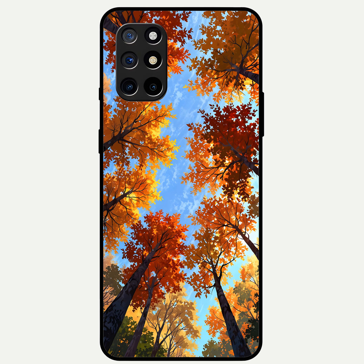  Autumn Sky Rise Glass Case For OnePlus 8T back cover – full design glossy printed glass finish