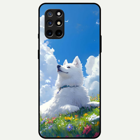  Blissful Cloud Pup Glass Case For OnePlus 8T back cover – full design glossy printed glass finish