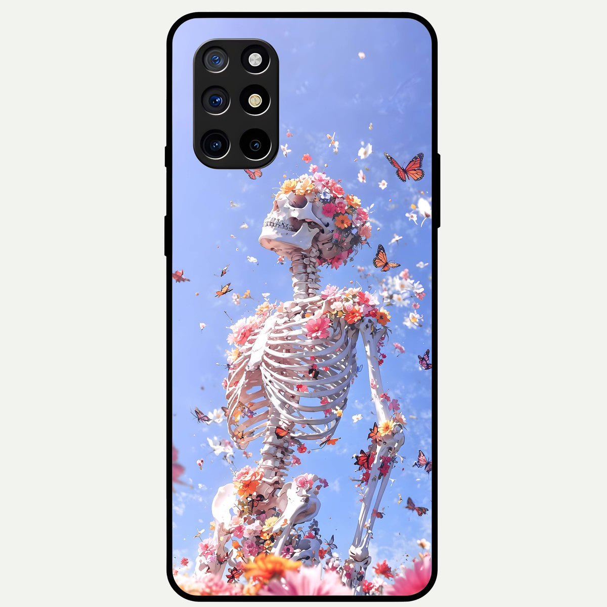  Bloom Beyond Bones Glass Case For OnePlus 8T back cover – full design glossy printed glass finish