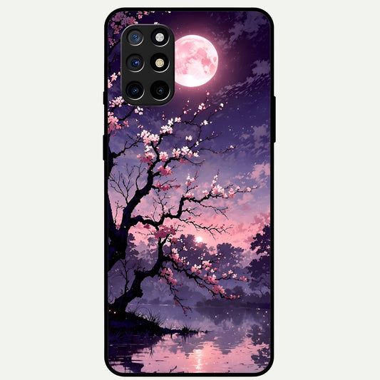  Blossom Pink Moon Glass Case For OnePlus 8T back cover – full design glossy printed glass finish