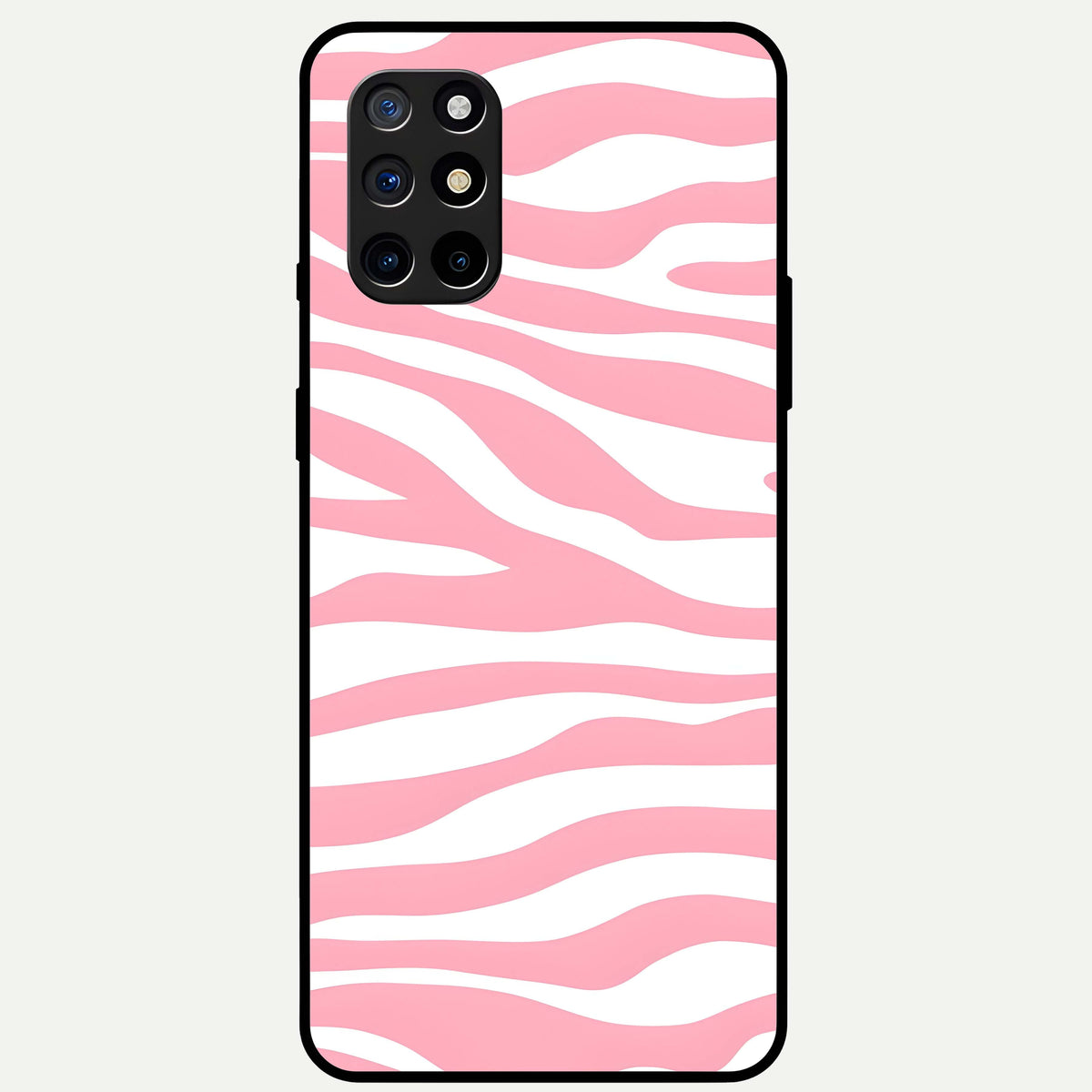  Blush Zebra Flow Glass Case For OnePlus 8T back cover – full design glossy printed glass finish