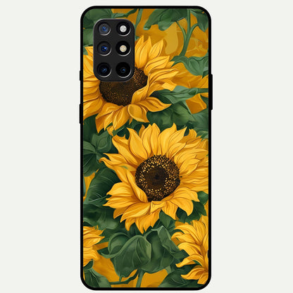  Bright Sunflower Bloom Glass Case For OnePlus 8T back cover – full design glossy printed glass finish