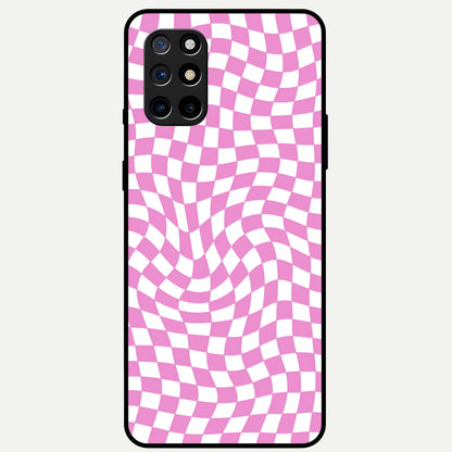  Bubblegum Check Wave Glass Case For OnePlus 8T back cover – full design glossy printed glass finish