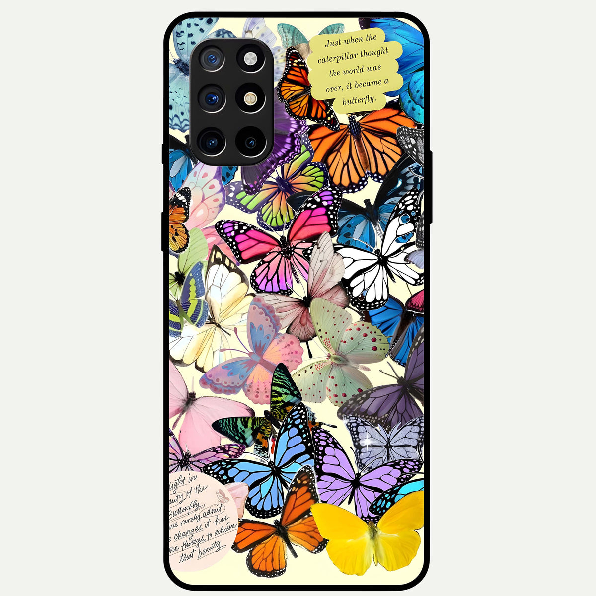  Butterflies Petal Dream Glass Case For OnePlus 8T back cover – full design glossy printed glass finish