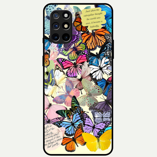  Butterflies Petal Dream Glass Case For OnePlus 8T back cover – full design glossy printed glass finish