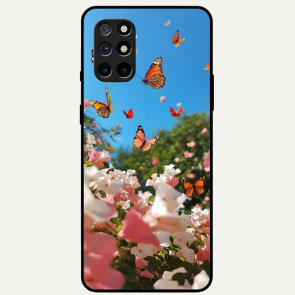  Butterflies In Bloom Sky Glass Case For OnePlus 8T back cover – full design glossy printed glass finish