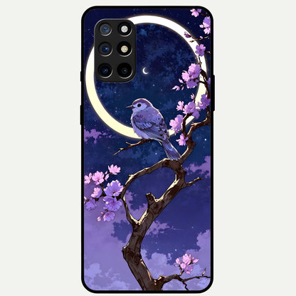  Celestial Bird Blossom Glass Case For OnePlus 8T back cover – full design glossy printed glass finish