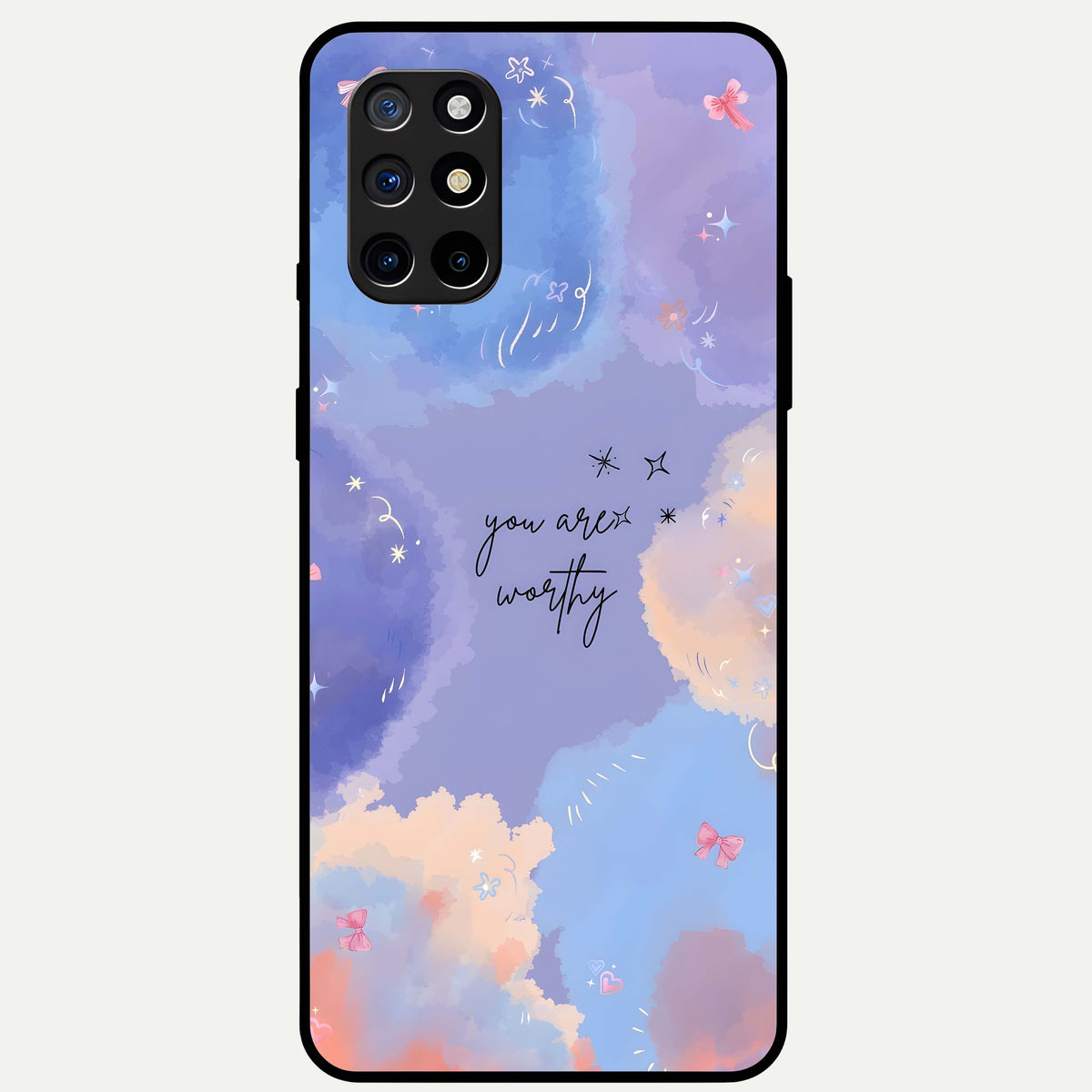  Celestial Cloud Magic Glass Case For OnePlus 8T back cover – full design glossy printed glass finish