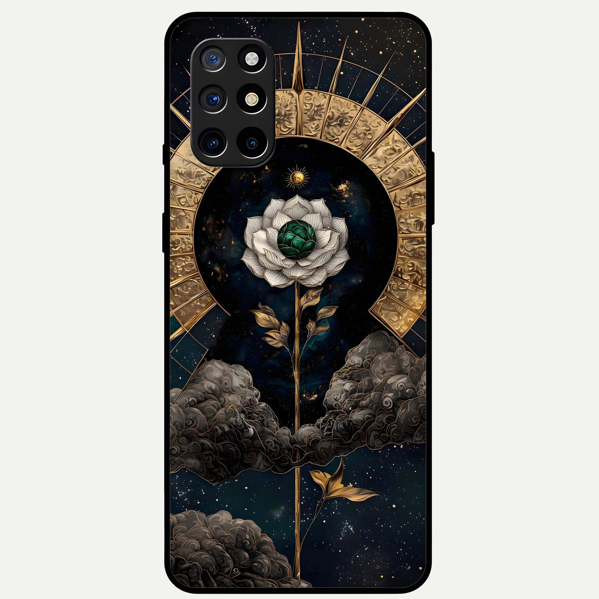  Celestial Lotus Morang Glass Case For OnePlus 8T back cover – full design glossy printed glass finish