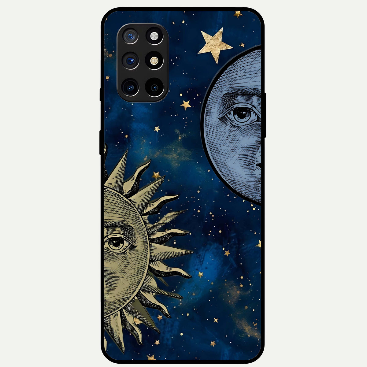  Celestial Moon With Sun Glass Case For OnePlus 8T back cover – full design glossy printed glass finish