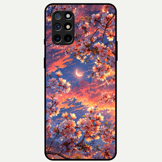  Celestial Sakura Sunset Glass Case For OnePlus 8T back cover – full design glossy printed glass finish