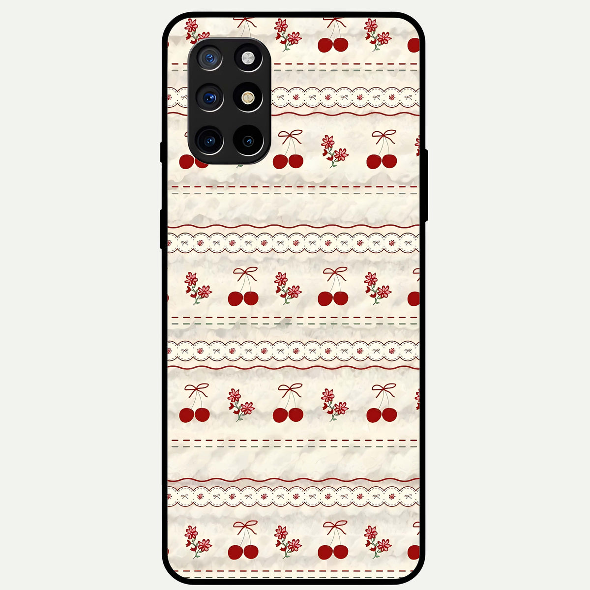 Cherry Bloom Charm Glass Case For OnePlus 8T back cover – full design glossy printed glass finish