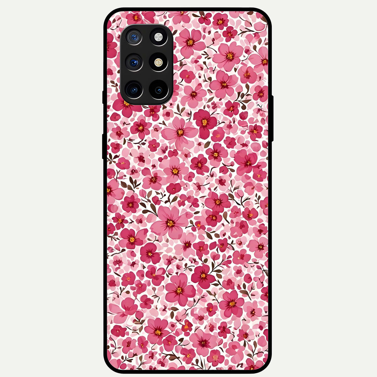  Cherry Blossom Charm Glass Case For OnePlus 8T back cover – full design glossy printed glass finish