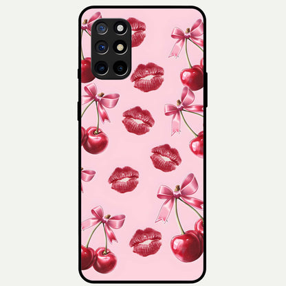  Cherry With Lips Glass Case For OnePlus 8T back cover – full design glossy printed glass finish
